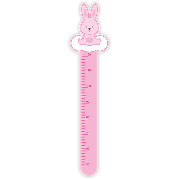 Stickers pour enfants: Toise Murale Lapin rose