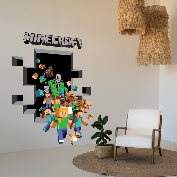 Stickers muraux: Minecraft 3D 2