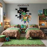 Stickers muraux: Minecraft 3D 2 9