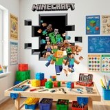 Stickers muraux: Minecraft 3D 2 11