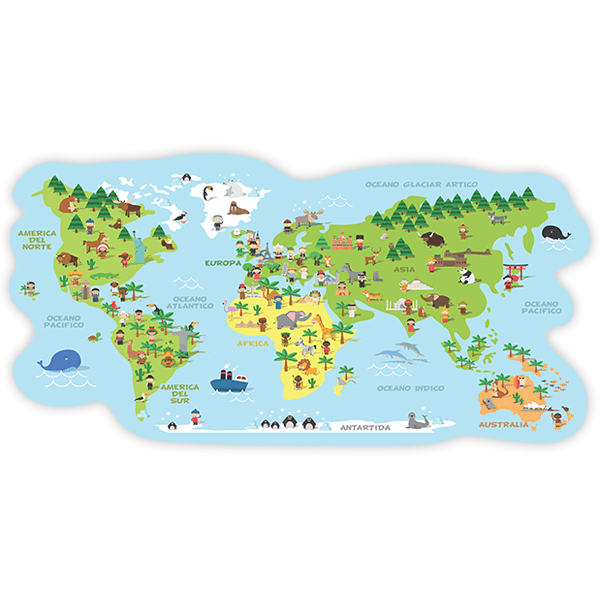 Stickers pour enfants: Costumes typiques de la carte du monde