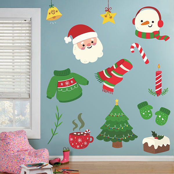 Stickers muraux: Kit de décoration de Noël