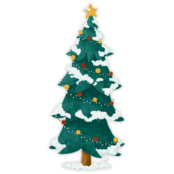 Stickers muraux: Épinette de Noël enneigée