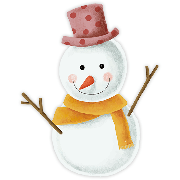 Stickers muraux: Bonhomme de neige heureux