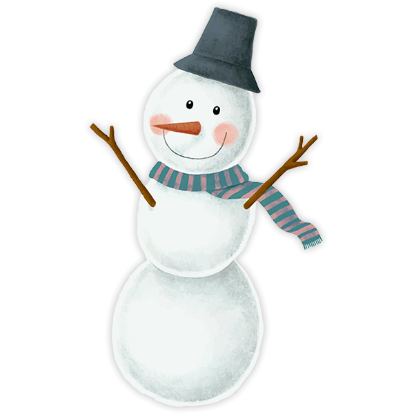 Stickers muraux: Bonhomme de neige souriant