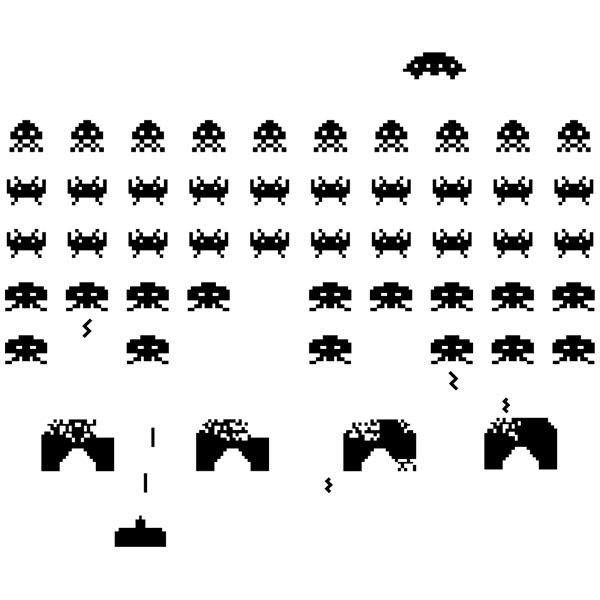 Stickers muraux: Space Invaders