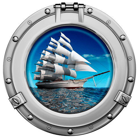 Stickers muraux: Hublot voilier