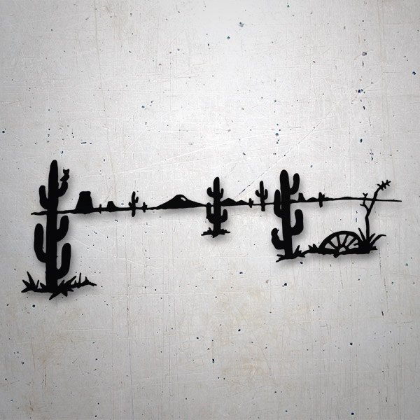 Autocollants: désert avec des cactus