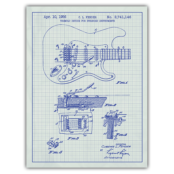 Stickers muraux: Fender Stratocaster guitare blanc