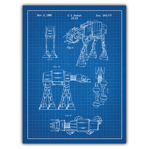 Stickers muraux: Brevet AT-AT bleu