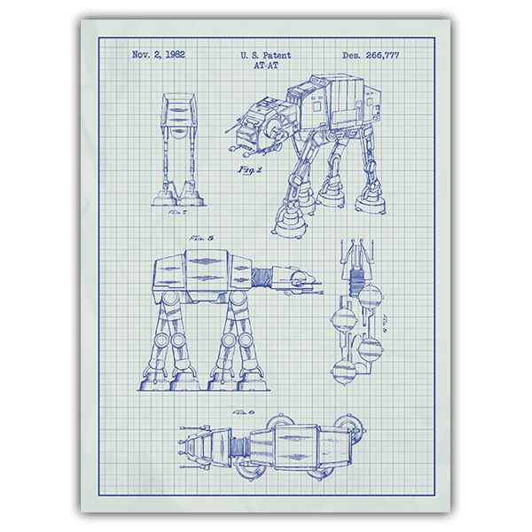 Stickers muraux: Brevet AT-AT blanc