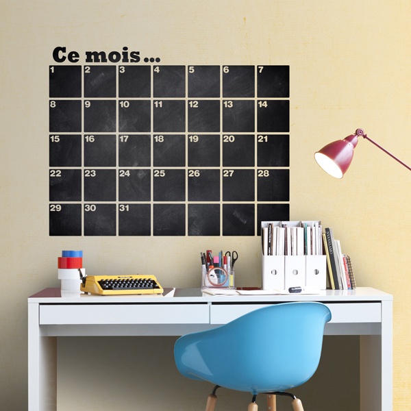 Stickers muraux: Chalkboard Calendrier des organisateurs français