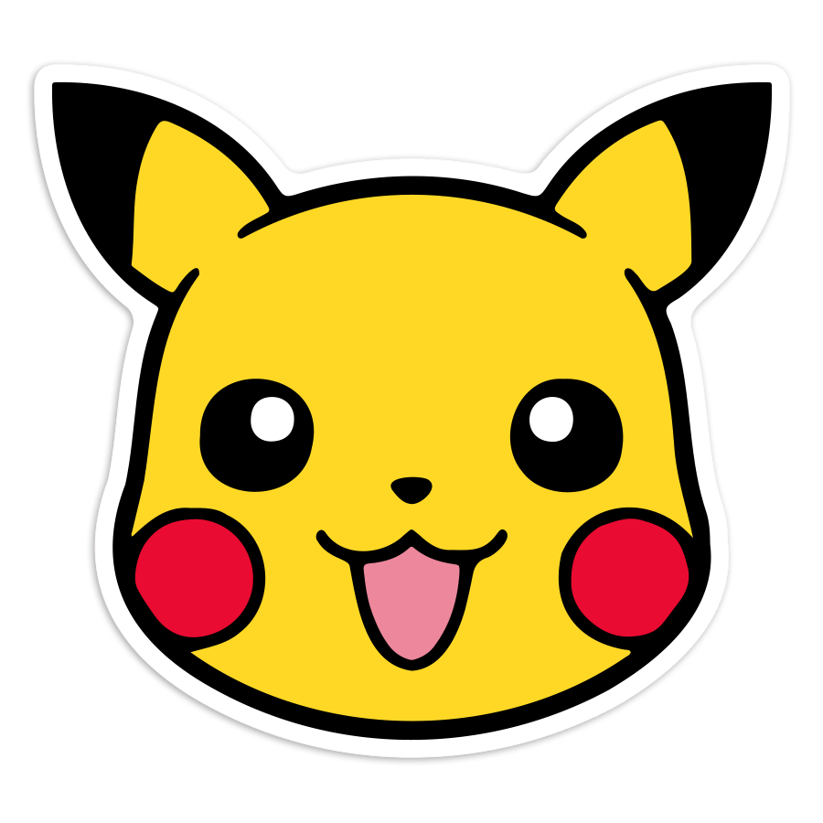 Autocollants: Pikachu visage joyeux Pokémon