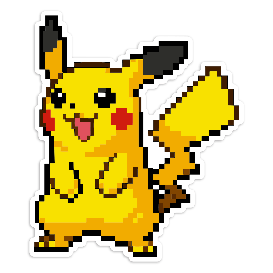 Autocollants: Pikachu style pixel Pokémon