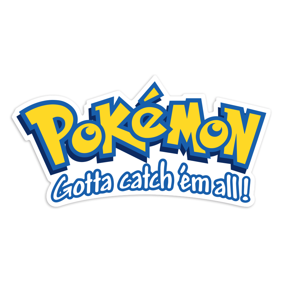 Autocollants: Logo Pokémon avec slogan