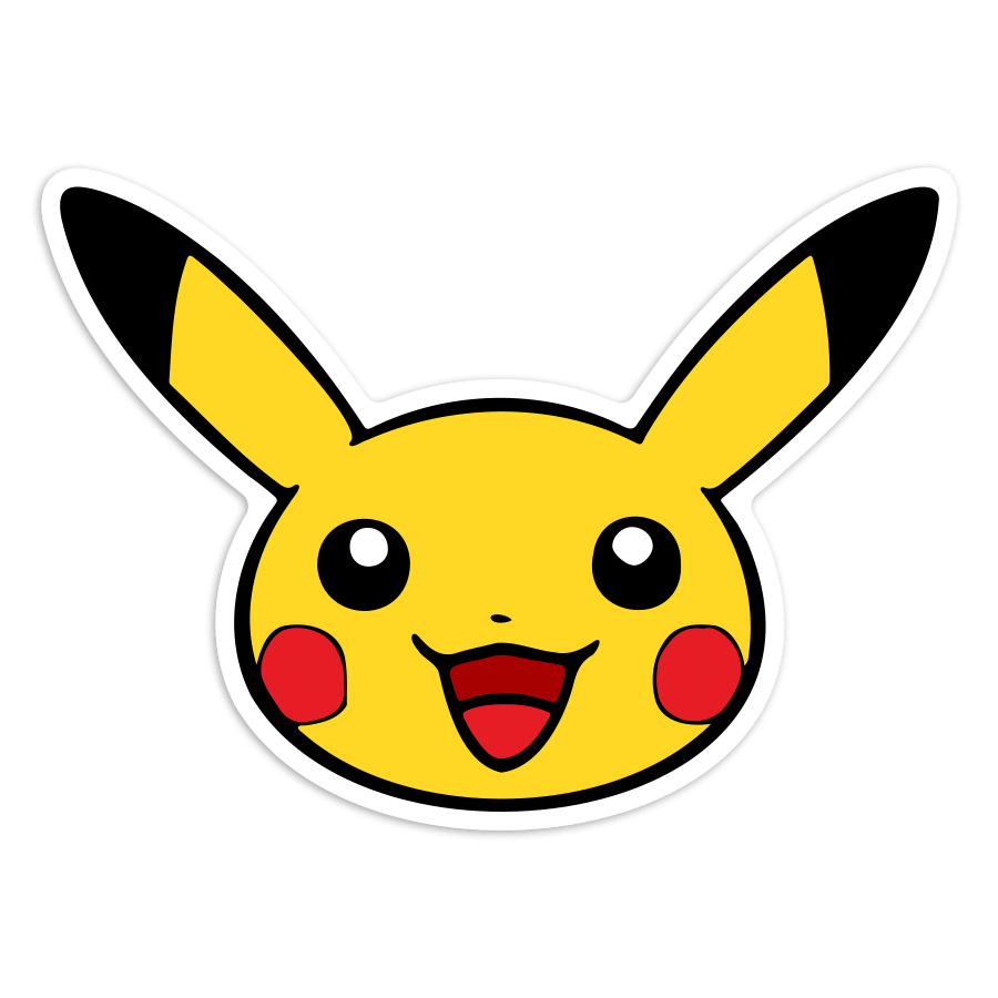 Autocollants: Pikachu visage souriant Pokémon
