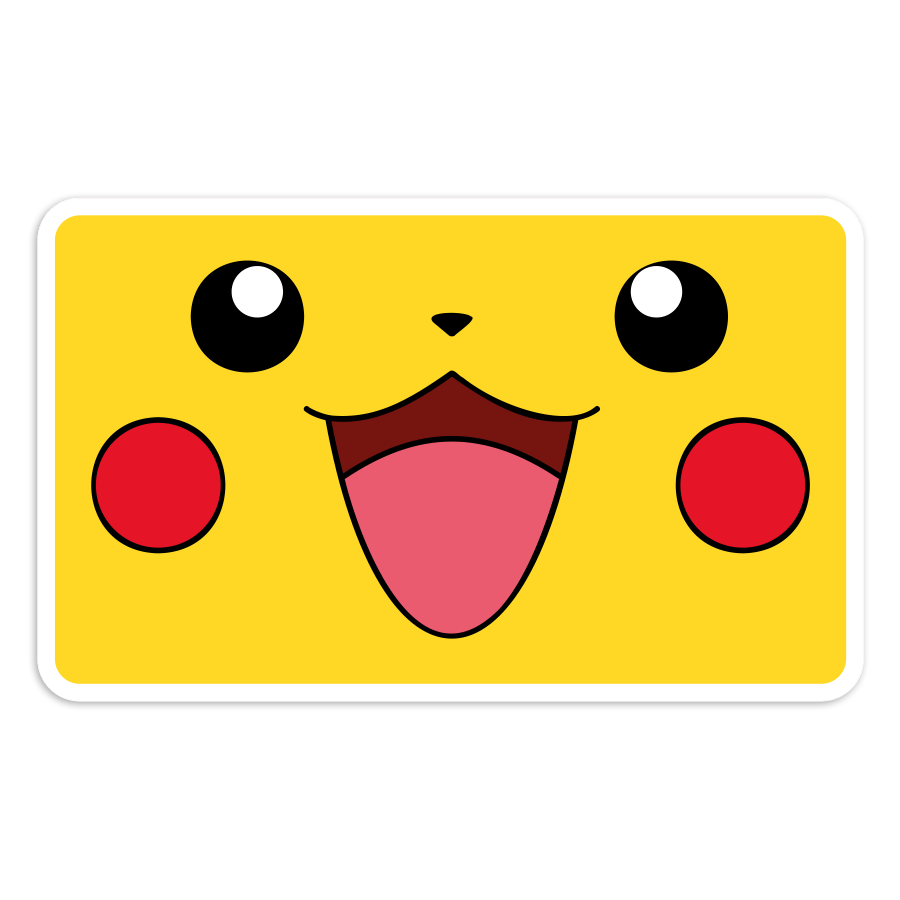 Autocollants: Pikachu visage rectangulaire Pokémon