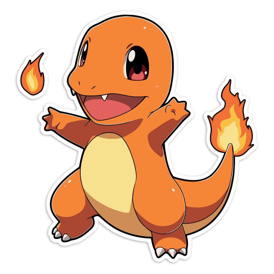 Autocollants: Salamèche feu joyeux Pokémon