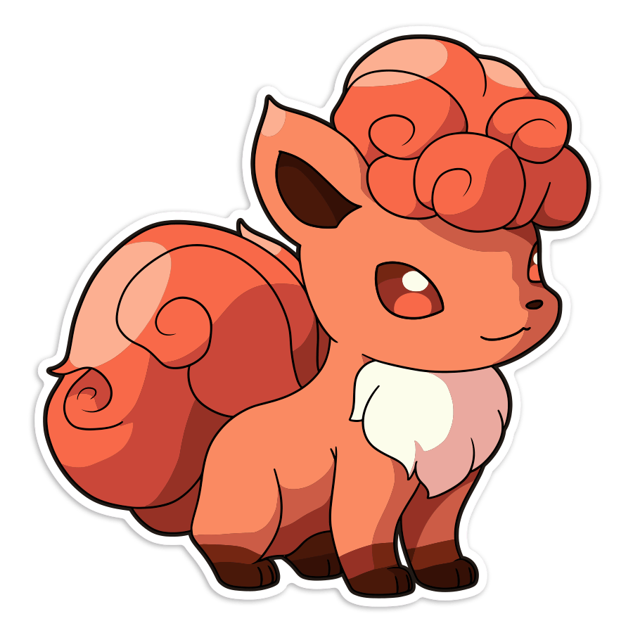 Autocollants: Goupix feu élégant Pokémon