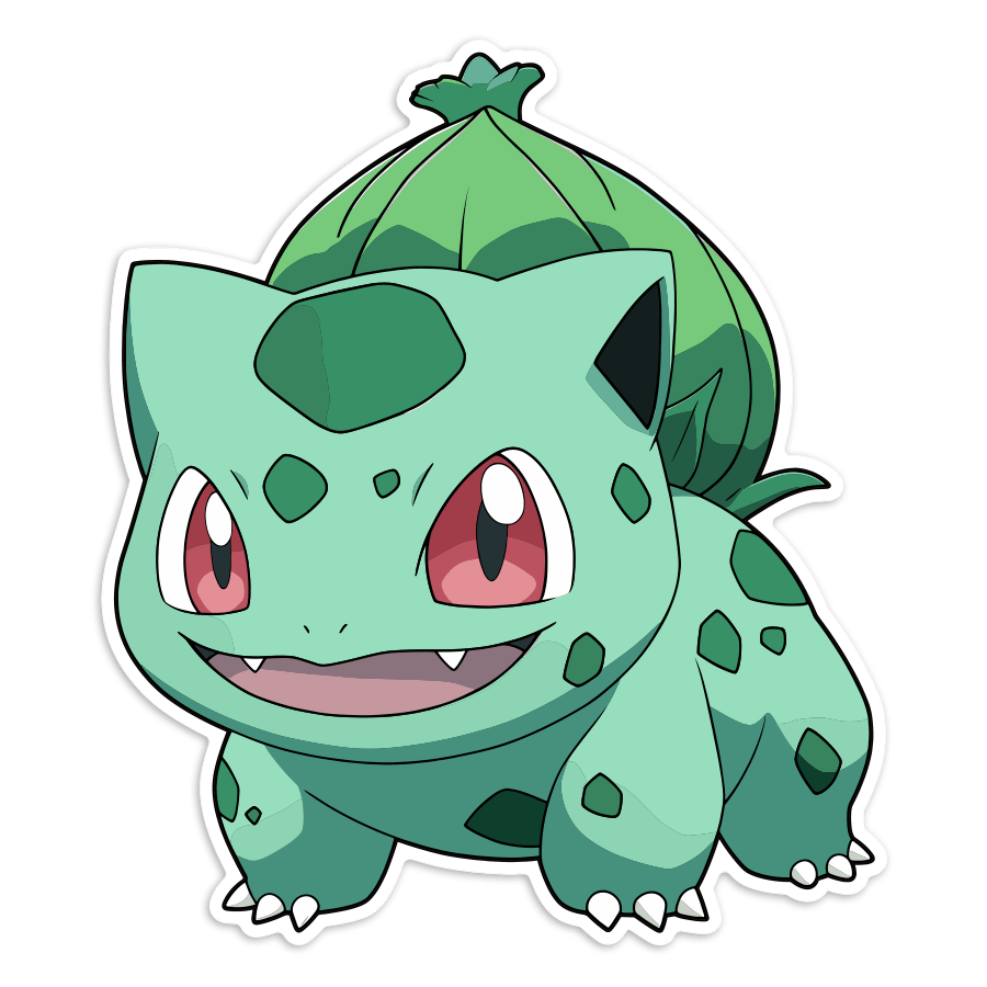 Autocollants: Bulbizarre prêt pour le combat Pokémon