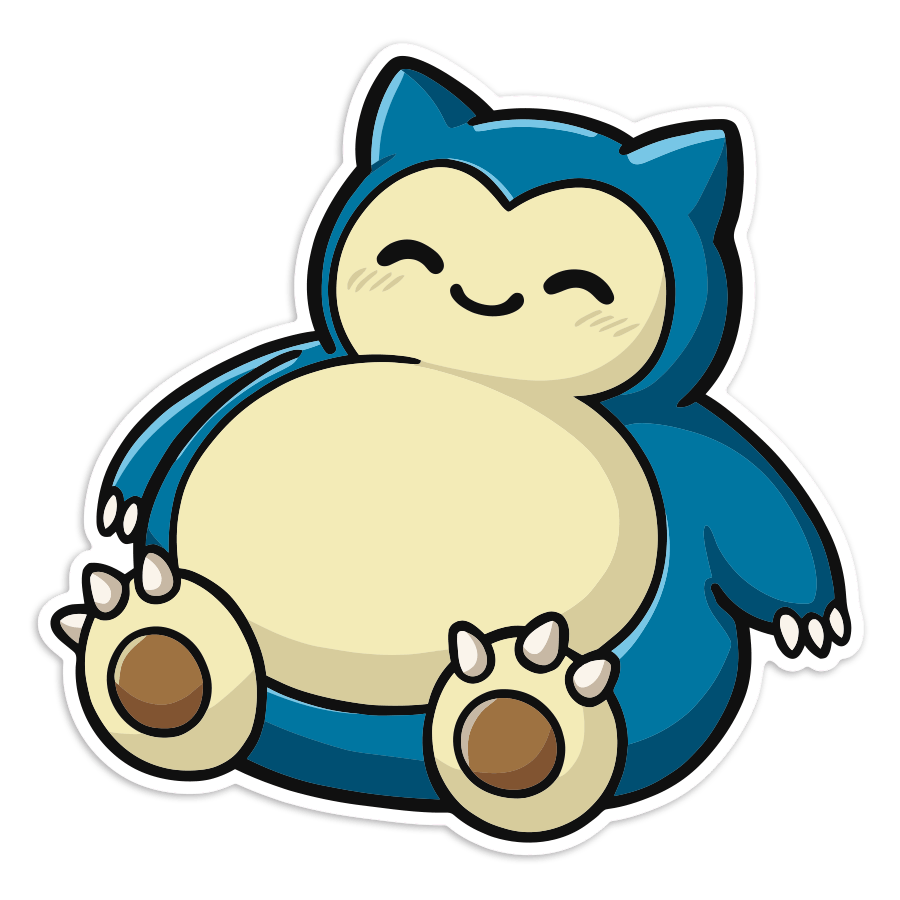 Autocollants: Ronflex chibi endormi Pokémon