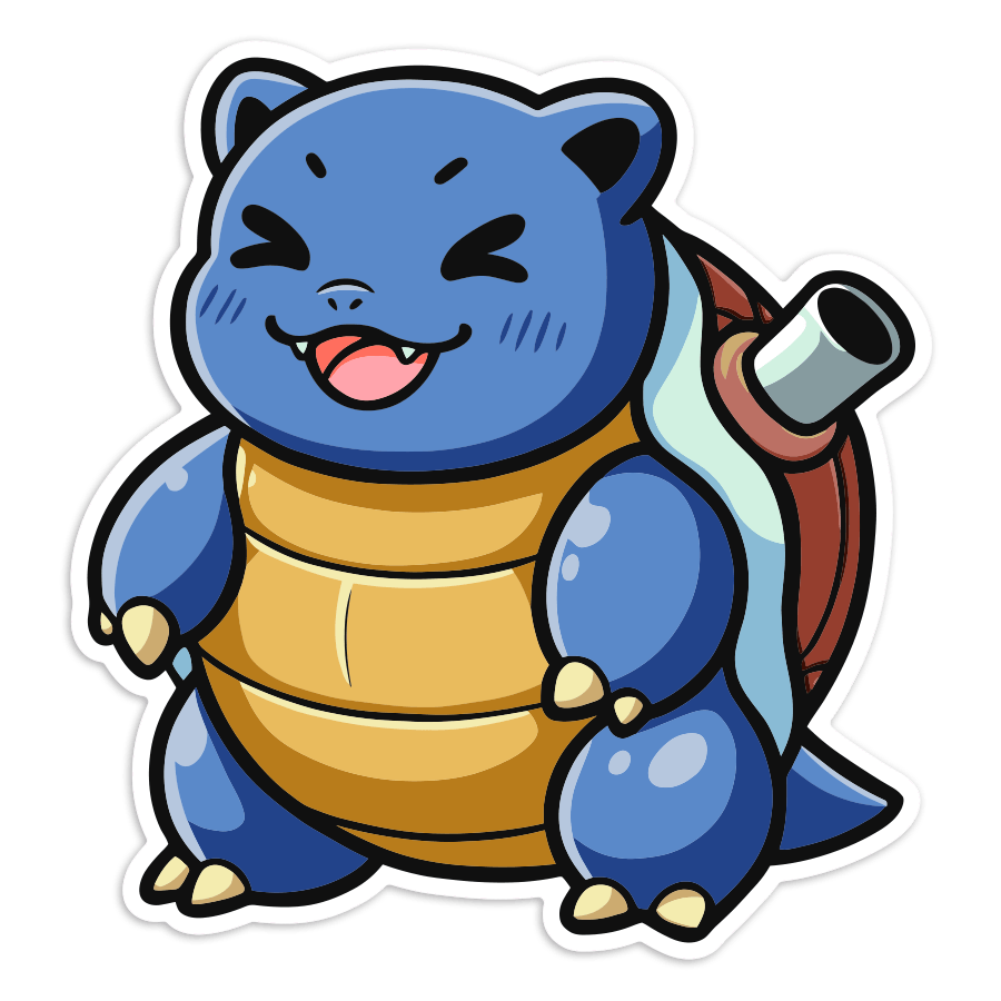 Autocollants: Tortank chibi heureux Pokémon