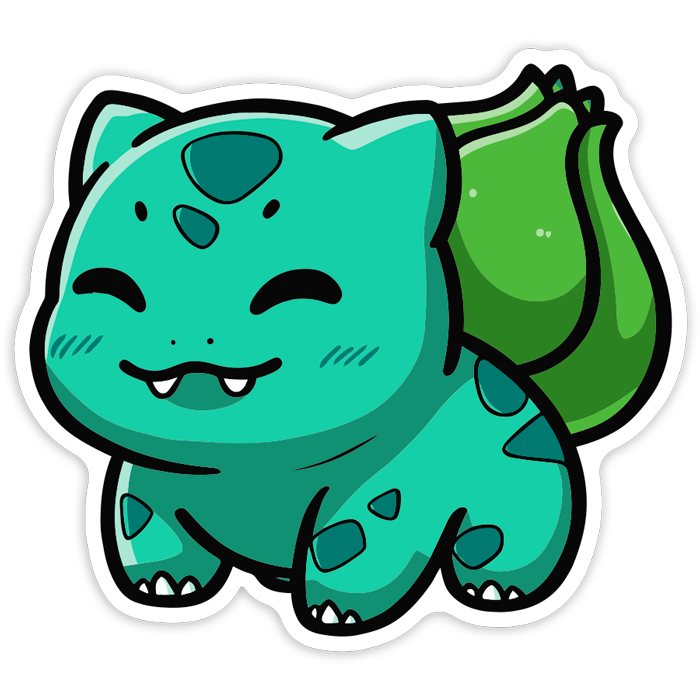 Autocollants: Bulbizarre Pokémon Chibi