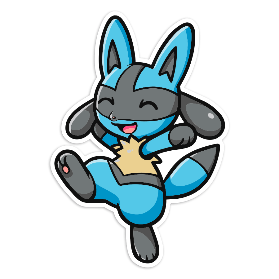 Autocollants: Lucario Pokémon Chibi