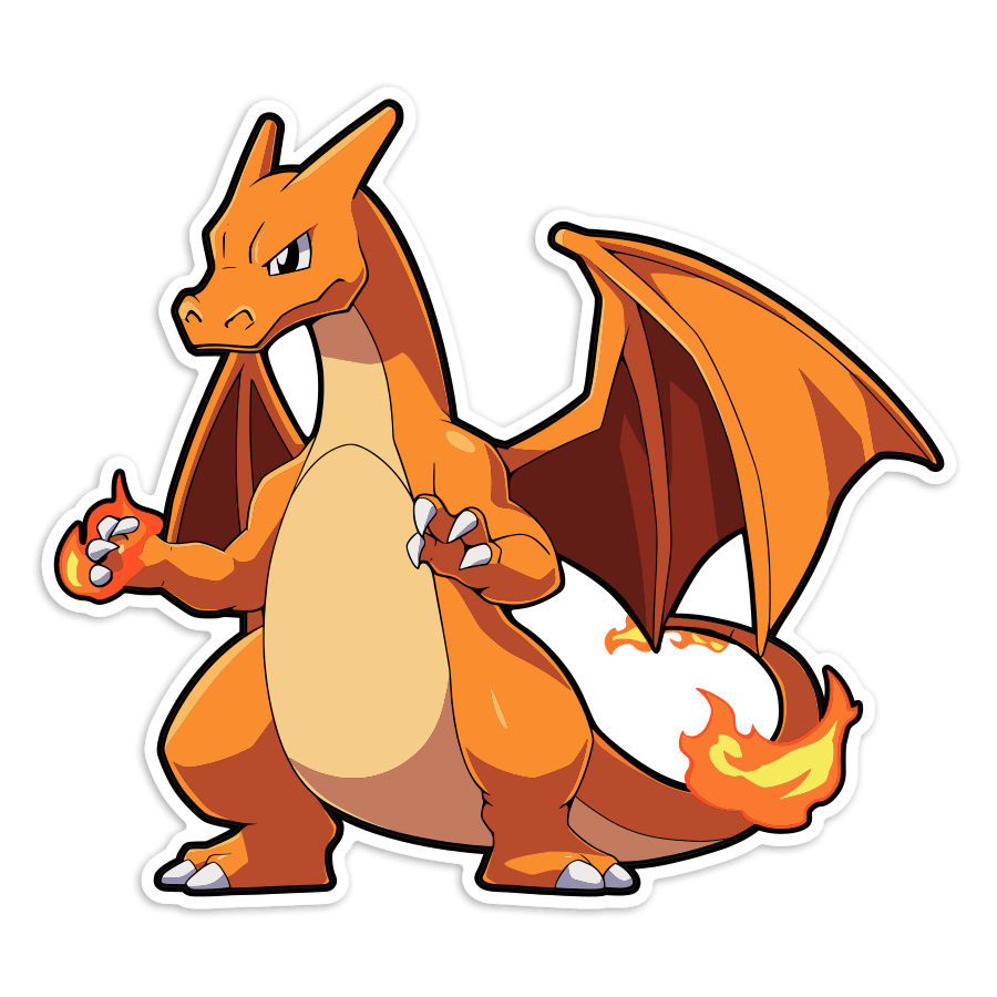 Autocollants: Pokémon Dracaufeu Flamme