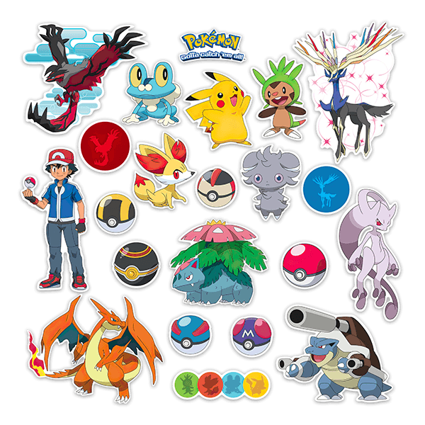 Stickers pour enfants: Set 22X Pokémon Caractères