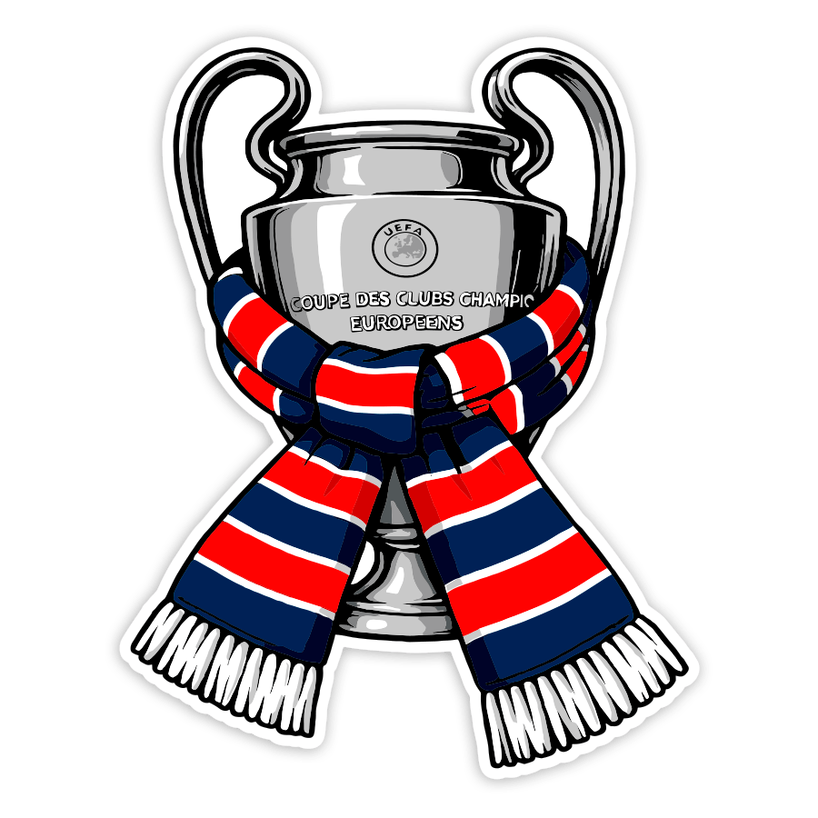 Stickers muraux: Coupe des Champions avec Écharpe du PSG