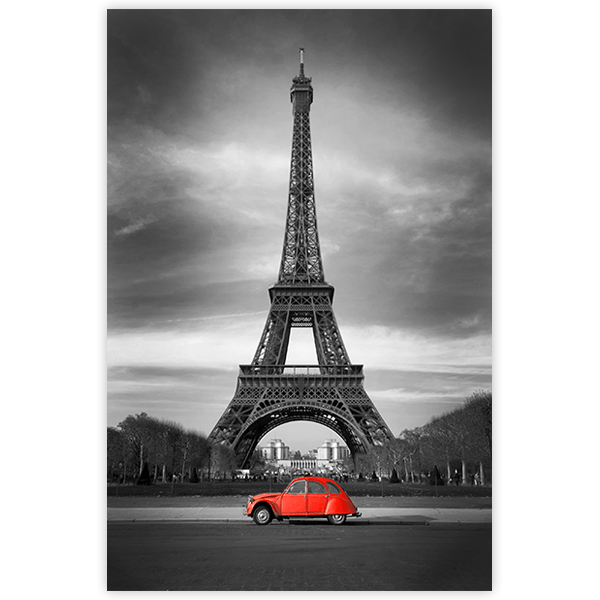 Stickers muraux: Voiture devant la Tour Eiffel