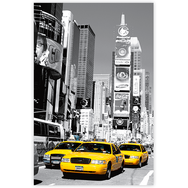 Stickers muraux: Poster adhésif Taxis à Times Square