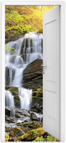 Stickers muraux: Porte ouverte cascade