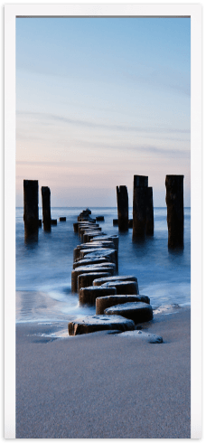 Stickers muraux: Porte pont de bois sur la plage