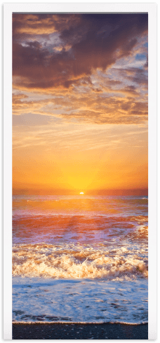 Stickers muraux: Porte coucher de soleil sur la plage