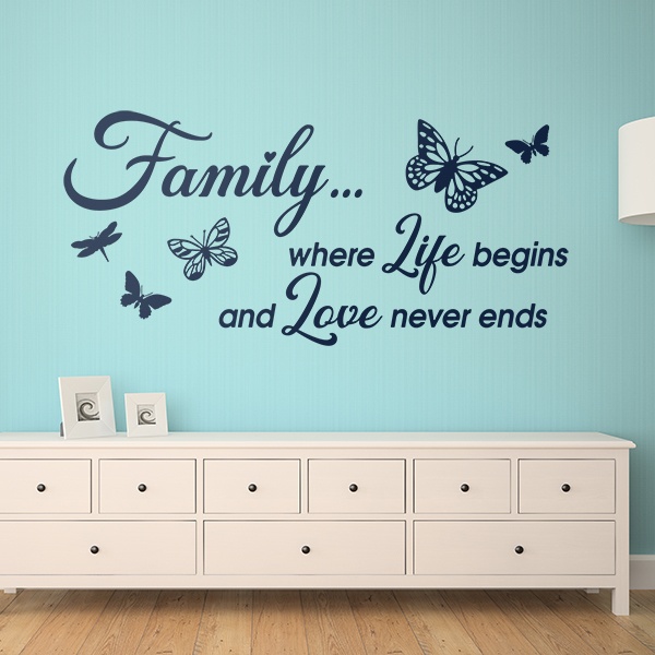 Stickers muraux: Family is where life begins