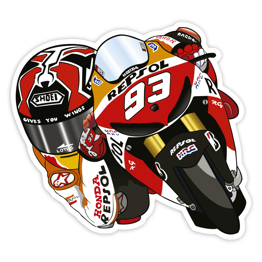 Autocollants: MotoGP 93 Marc Márquez Honda Repsol