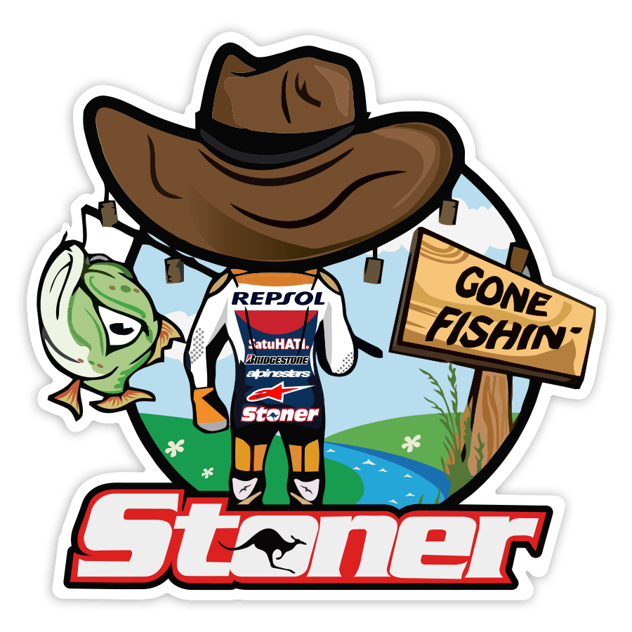 Autocollants: Stoner MotoGP Gone Fishin