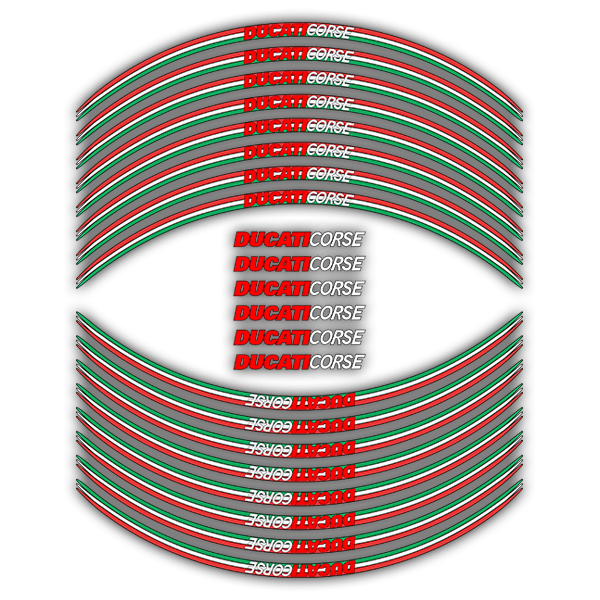 Autocollants: Kit autocollant liseret jante Ducati Italie