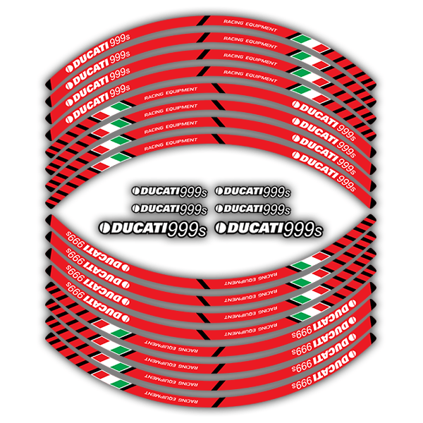 Autocollants: Kit autocollant liseret jante Ducati 999S