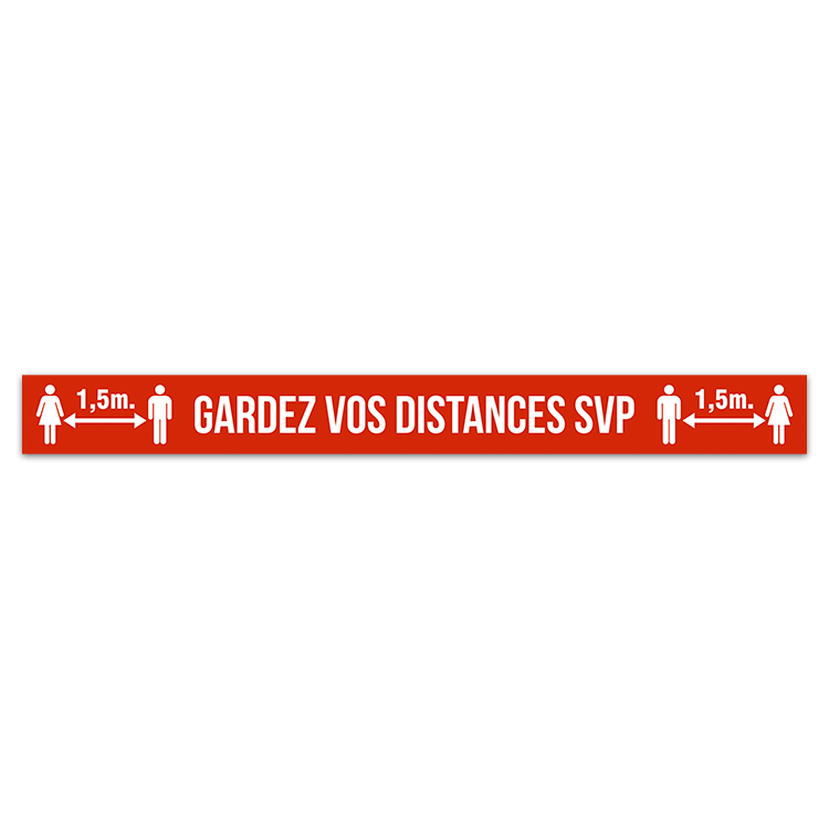 Autocollants: Sticker Sol Gardez Distances SVP 3