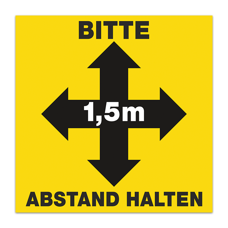Autocollants: Sticker Sol Gardez 1,5m d Ecart - Allemand