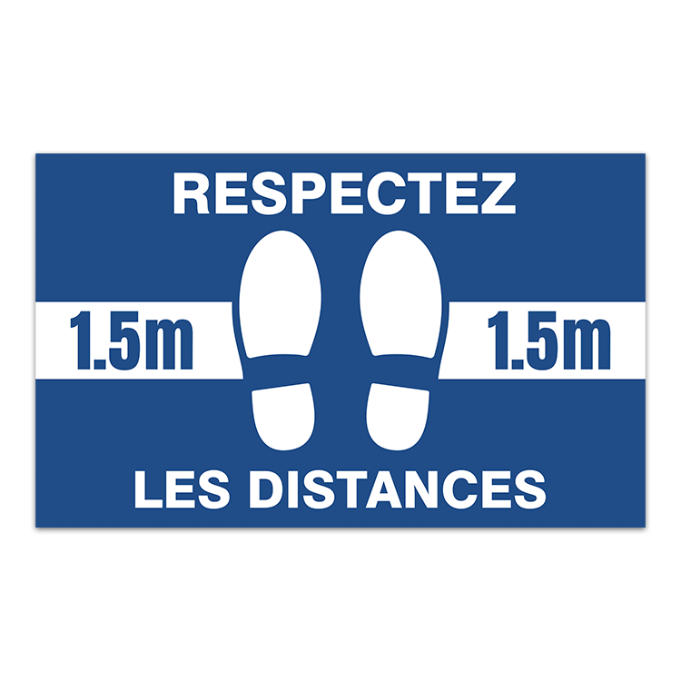 Autocollants: Sticker Sol Gardez 1,5m d Ecart 3