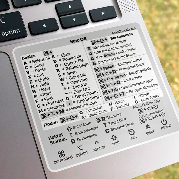 Big Sur Autocollant Raccourci Mac OS – Raccourcis clavier les plus
