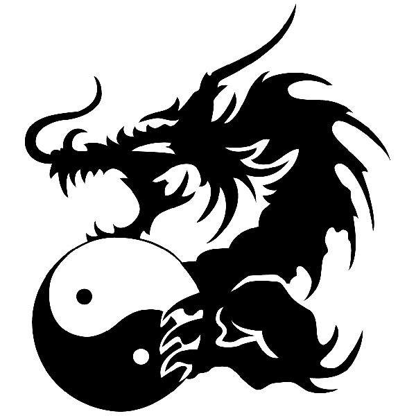 Autocollants: Dragon Yin Yang