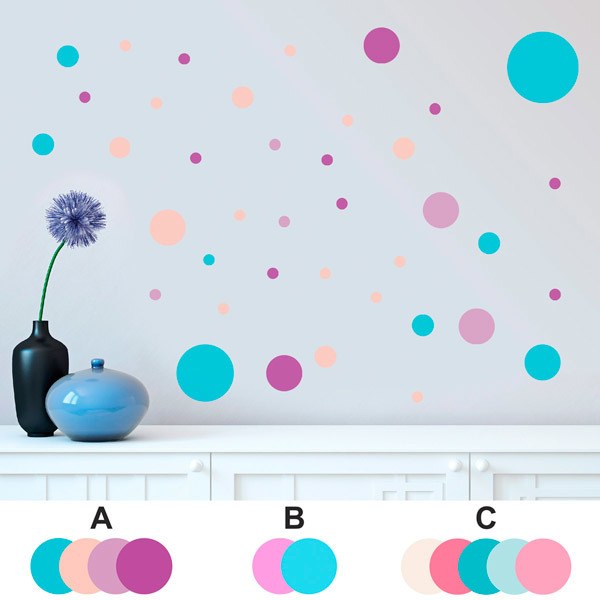 Stickers muraux: Kit Cercles de Teintes Violettes