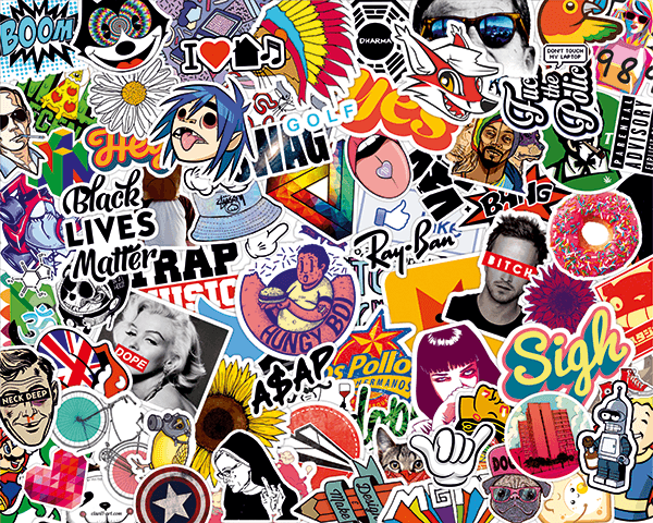 Autocollants: Sticker Bomb Psychédélique