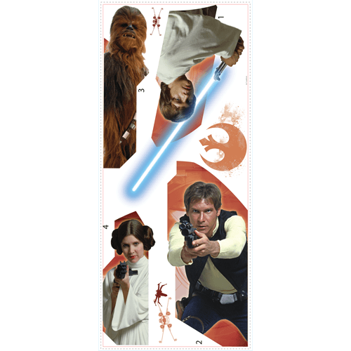 Stickers muraux: Star Wars Luke Solo Chewie et Leia