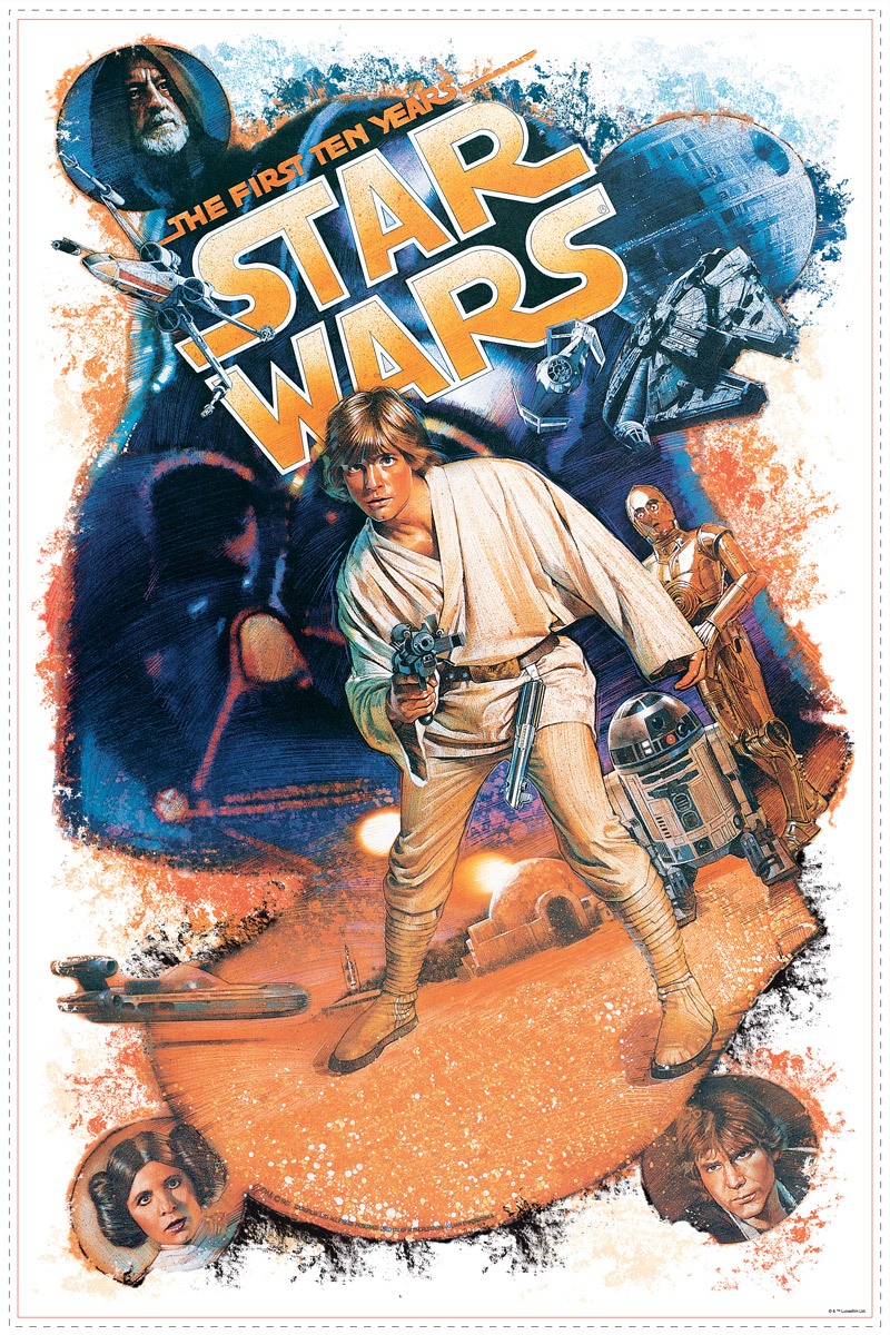 Stickers muraux: Star Wars Retro Luke Skywalker